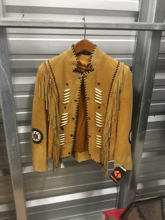New Vintage Leather Fringed Western Jacket
