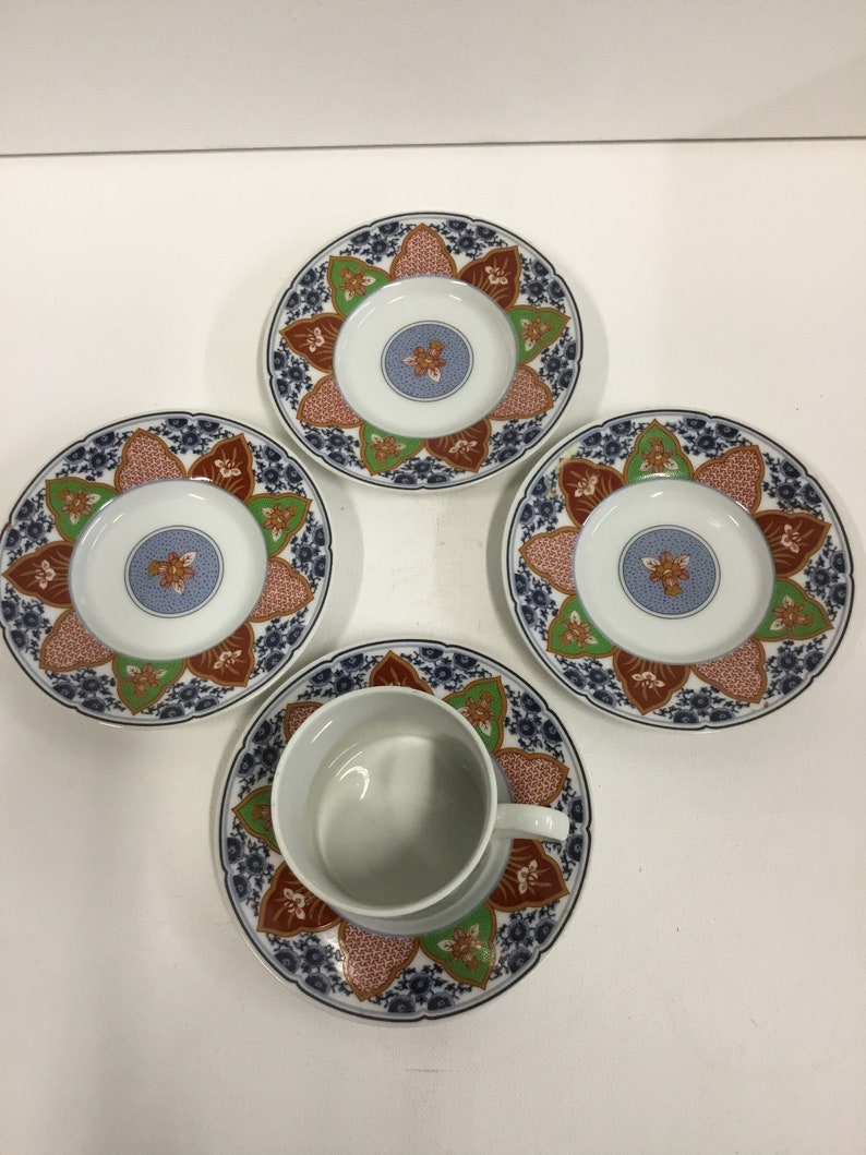 Georges Briard Ancestral Garden 4 Saucers And Teacup