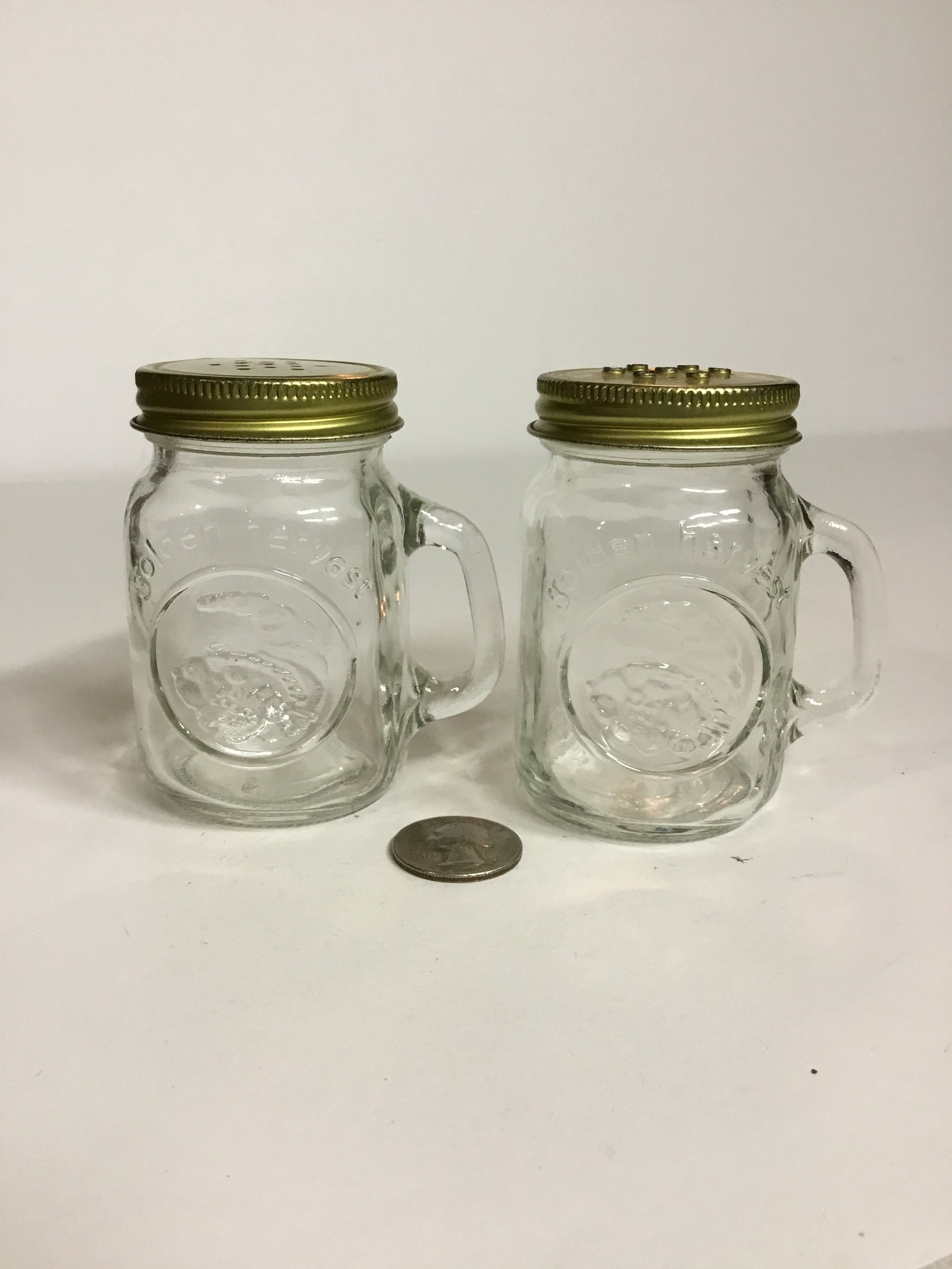Mason Jar Salt and Pepper Shakers With Handles Etsy