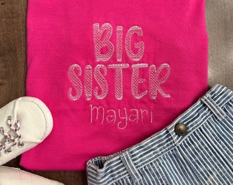 Customized Baby Shirt for Big Sister, Sis Toddler T-Shirt, Personalized New Baby Gift