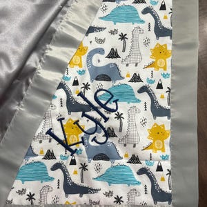 Personalized Satin & Flannel Baby Blanket: Monogrammed Lovie with Ribbon
