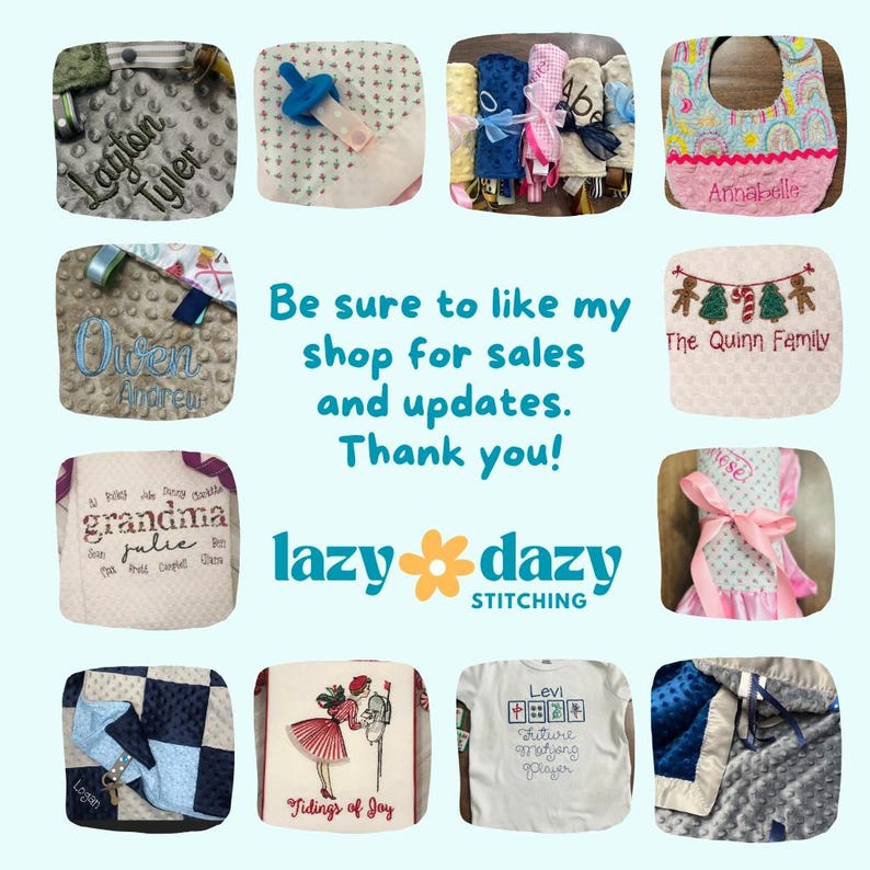 Manta de bebé personalizada Bigger Tag Cuddle, regalo para baby shower en felpa bordada y suave al tacto. imagen 16