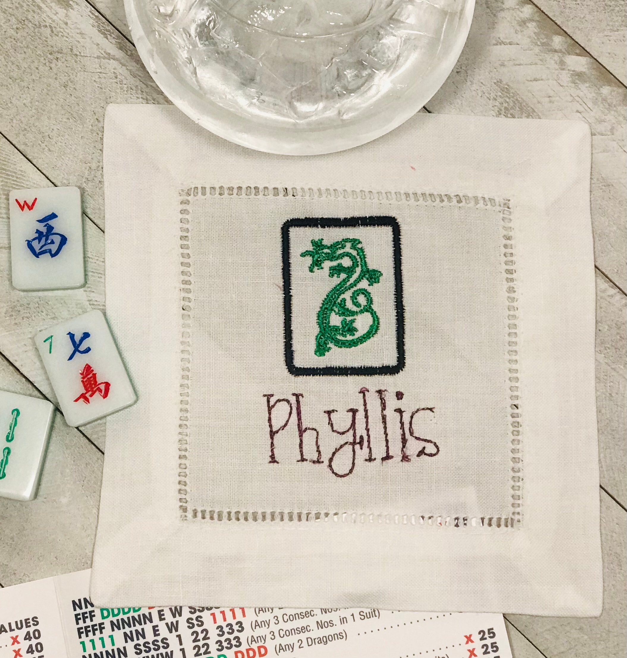 Mahjong Kitchen Decor Mahjong Gift Cocktail Party Napkins Etsy