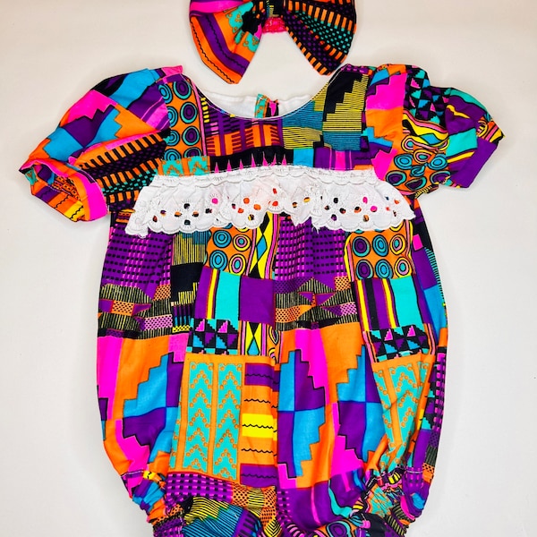 Baby Roomper.AfricanPrint Baby Bloomer.