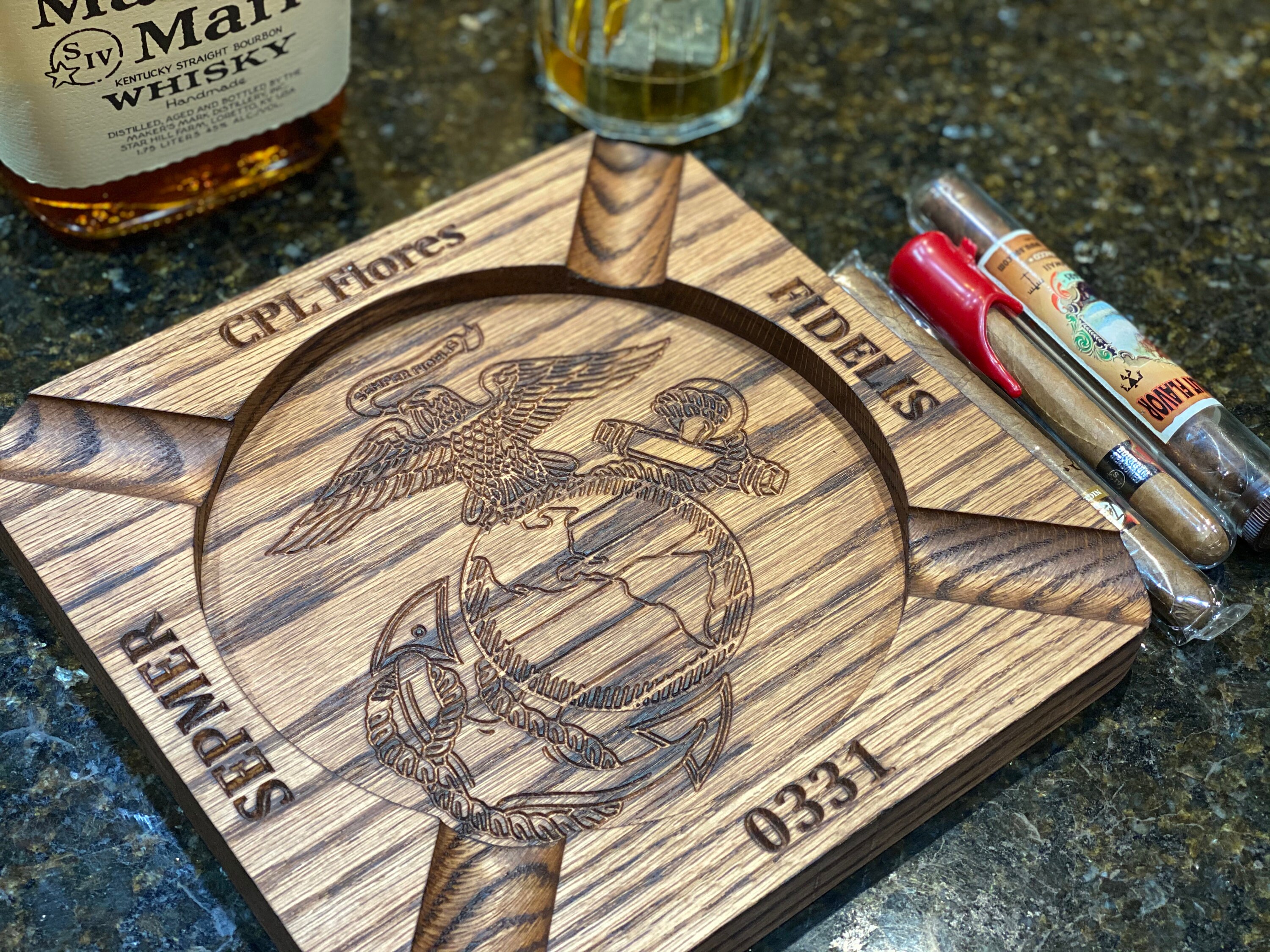Personalized Military Cigar Ashtray Custom with Your name for Etsy