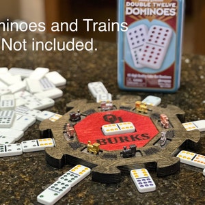 Wooden Mexican Train Game, Free Personalization (Trains and Dominoes NOT included)