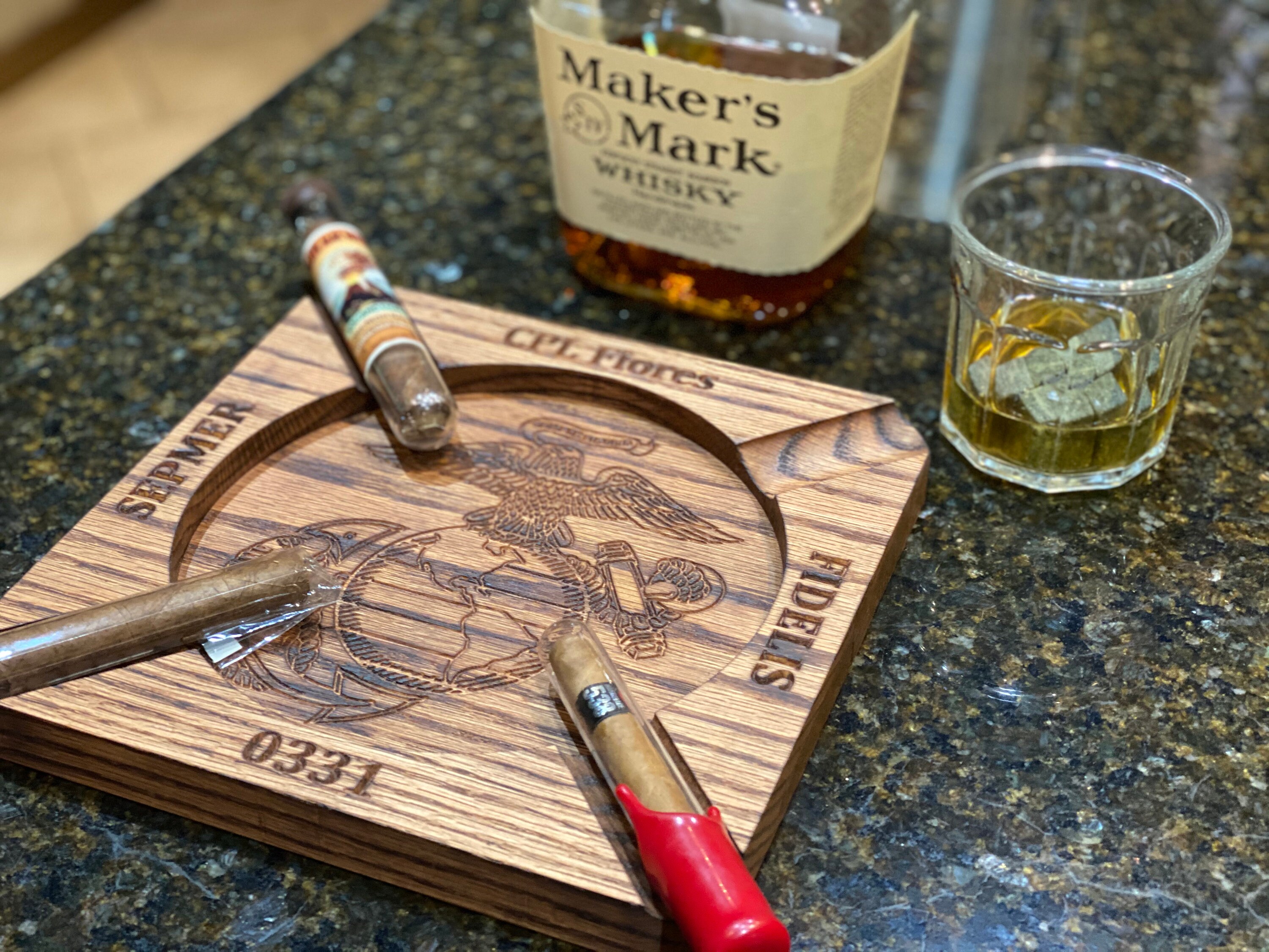 Personalized Military Cigar Ashtray Custom with Your name for Etsy