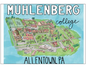 Muhlenberg College Campus Map Muhlenberg College | Etsy Uk