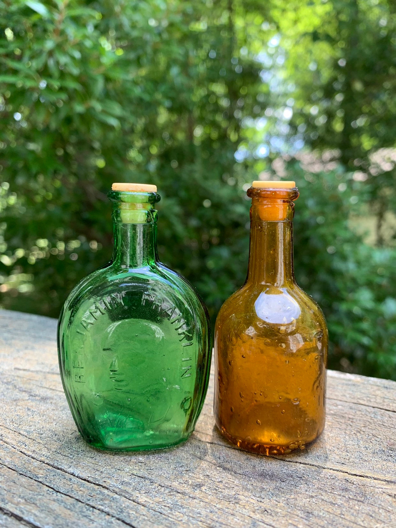Set of 2 Vintage mini glass bitters bottle bitters Etsy