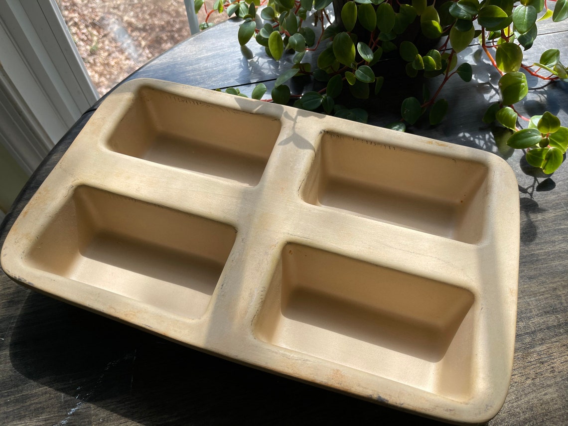 Pampered Chef Stoneware Mini Loaf Pan Bread Meatloaf Etsy