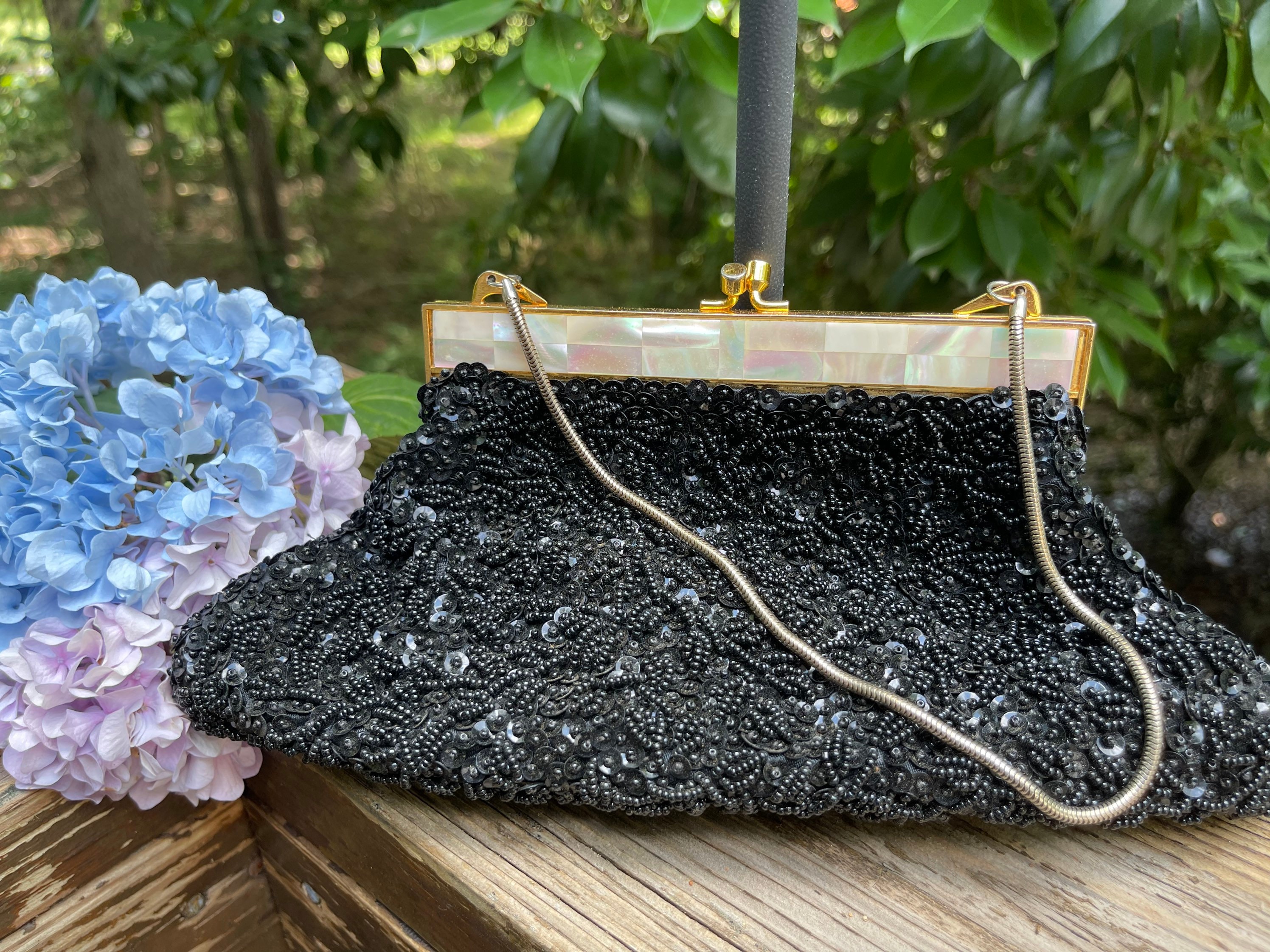 La Regale, Bags, Vintage La Regale Black Beaded Purse