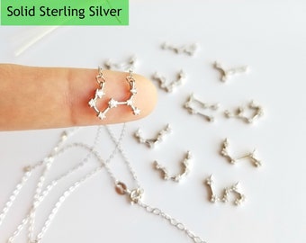 Zodiac Constellation Necklace Sterling Silver Personalized Jewelry Best Friend Gift Zodiac Celestial Scorpio Virgo Leo Capricorn Libra