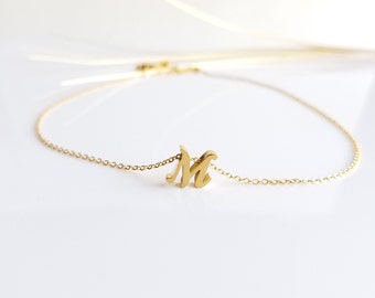 Upper case Initial Necklace Personalize Jewelry Cursive Alphabet Letter Necklace Best Friend Gift Christmas Gift Idea