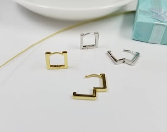 chunky square hoop earrings