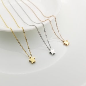 Turtle Necklace, Sea Turtle Gift, Petite Turtle Charm Necklace Silver Gold or Rose Gold, Gift for Mom, Beachy Jewelry
