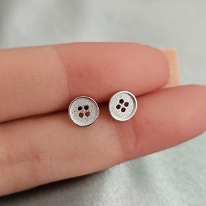 Button Earring Studs Sterling Silver, Cartilage Earrings, Tiny Stud Earrings, Silver Stud Earrings, Dainty Small, Everyday Earrings