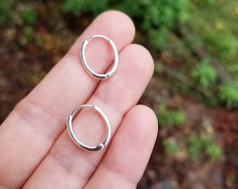 Orecchini A Cerchio Ovale In Argento 925 – 15mm/18mm, Fissaggio A Perno, Leggeri, Da Donna E Uomo, Gioiello Regalo
