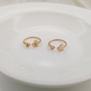 Mother Daughter Ring, adjustable double heart ring in rose gold, personalize ring, gift for mom, mom gift, mom gift from kids, new mom gift
