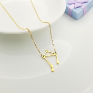 Constellation Libra Necklace, Zodiac Libra Charm Necklace, Dainty Celestial Jewelry, Horoscope Pendant Silver Gold Rose Gold, Birthday Gift