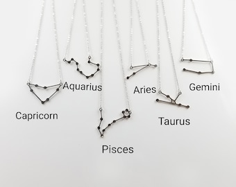 Zodiac Necklace Constellation Necklace Choker Jewelry Gift for Women Celestial Astrology Horoscopes Jewelry Birthday Necklace Gift for Her