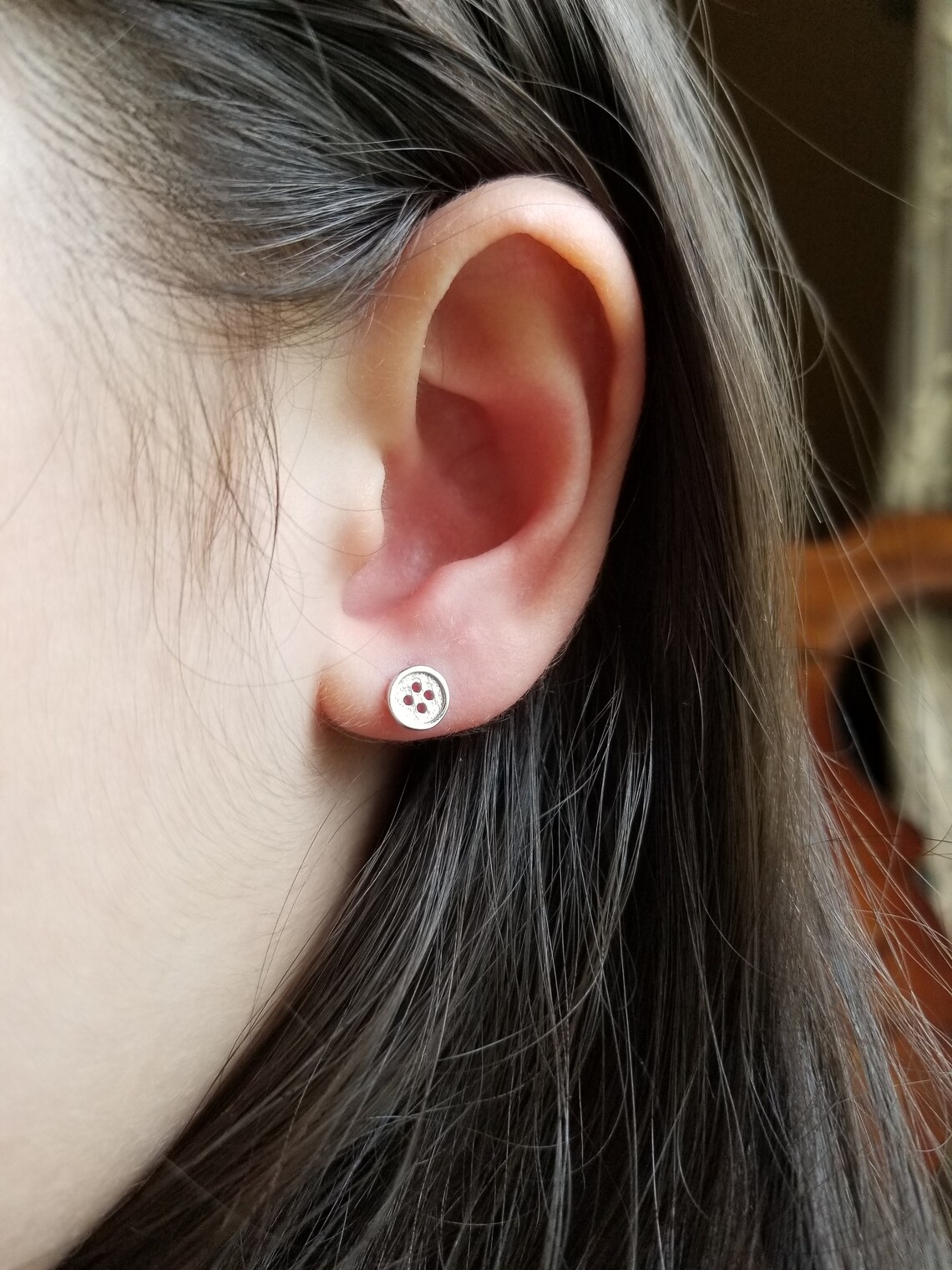 Button Earring Studs Sterling Silver Cartilage Earrings Tiny Etsy