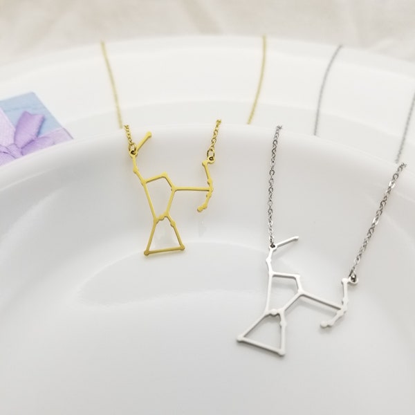 Orion Constellation Necklace in Silver Gold Stainless Steel | Orion The Hunter Star Necklace | Celestial Astrology Horoscope Jewelry