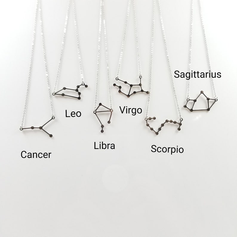 Astrology Birthday Gift Necklace 2Pcs Zodiac Necklace For Women - Constellation CZ Star Jewelry With Message Card Smeg Kettle