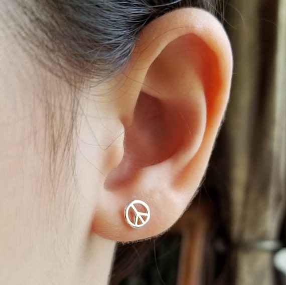 Peace sign on sale earrings studs