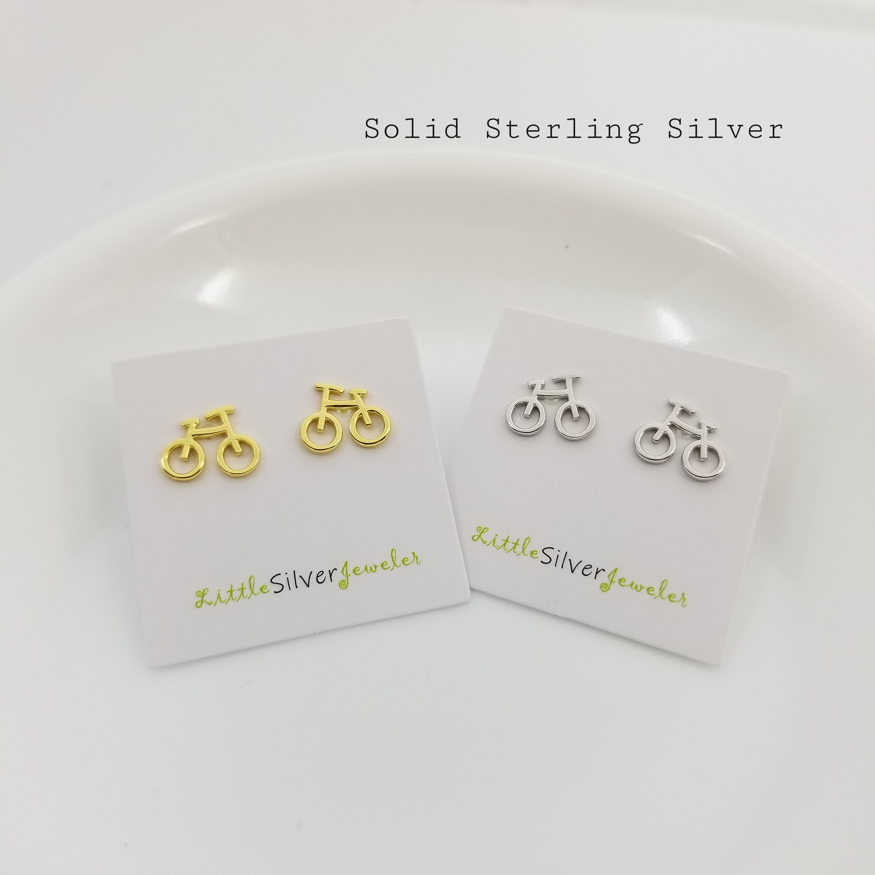 Bicycle earrings studs best sale