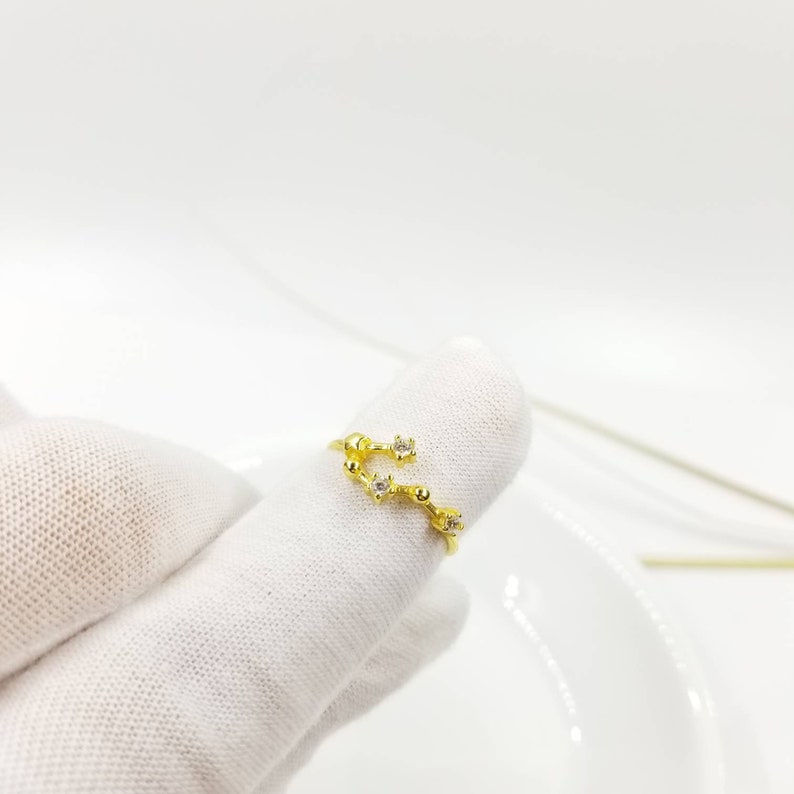 Zodiac Ring Cancer Gift for Her Crystal Ring Zodiac Sign Etsy