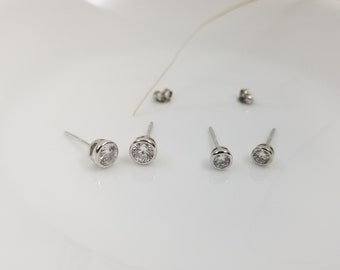 Crystal Earrings in Sterling Silver, Crystal Stud Earrings, Silver Stud Earrings, CZ Stud Earrings, Post Earrings, CZ Earrings