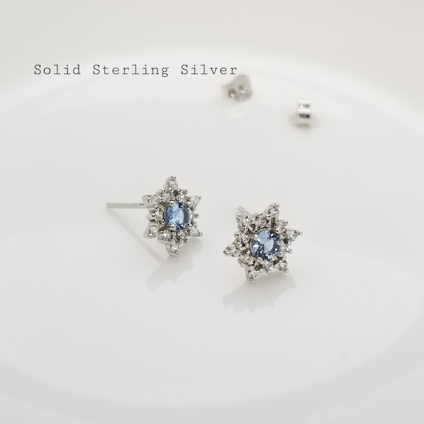 Ag Sterling Asymmetrical Snowflake & Deer Stud Earrings