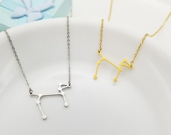 Sirius Constellation Necklace, Canis Major Dog Star Necklace, Astrology Necklace, Horoscope Jewelry, Celestial Necklace, Dainty Necklace