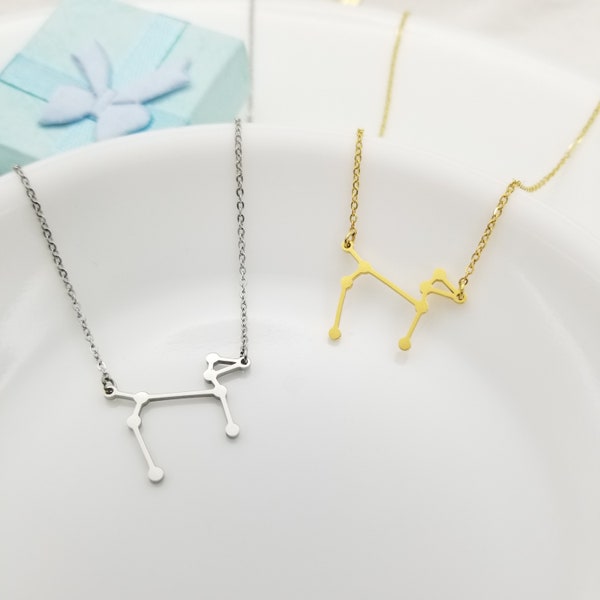 Sirius Constellation Necklace, Canis Major Dog Star Necklace, Astrology Necklace, Horoscope Jewelry, Celestial Necklace, Dainty Necklace