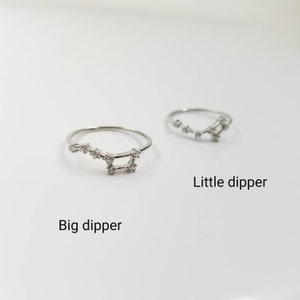 Big dipper Little dipper North Star Ring in Solid Sterling Silver, Ursa Minor Ursa Major Constellation Ring, Celestial Horoscope Jewelry