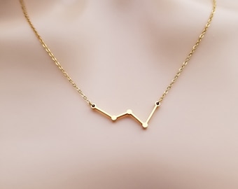 Constellation Cassiopeia Necklace, Celestial Horoscope Jewelry, Queen Necklace Gold Silver Rose Gold, Astronomy Science Geek Gift
