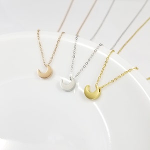 Dainty moon necklace, Crescent moon necklace, delicate necklace, gold moon necklace, silver moon necklace, half moon necklace
