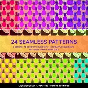 24 Seamless Patterns (Fruits) - 2 Design - 16 Colors – Digital Pattern Paper