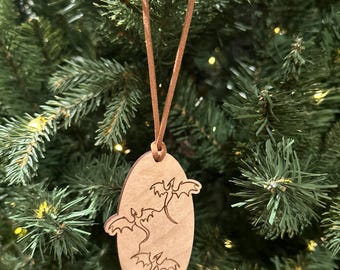 Laser Cut Dragon Ornament, Bookish Bibliophile Gift