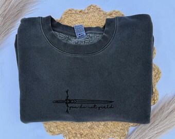 Bookworm Embroidered Crewneck Sweatshirt, Reader Gift, Do Not Yield
