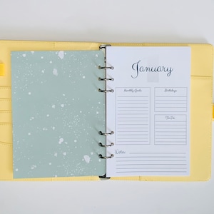 A5 planner 6 ring binder inserts half size 2022