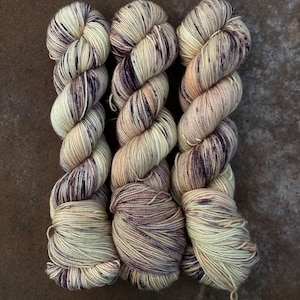 Hand Dyed Speckled Sock Yarn: Superwash Merino Wool Blend