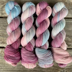 75/25 Fingering Weight  Sock Yarn, 100g skein, variegated pastel colored yarn