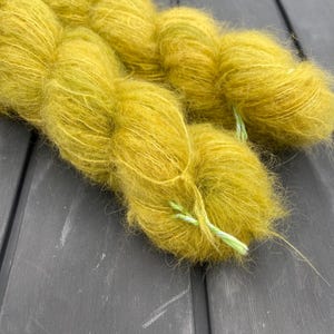 Brushed Suri Silk Haze, Lace Weight Yarn, Baby Suri Alpaca | Mulberry Silk blend Yarn | Sweet Grass