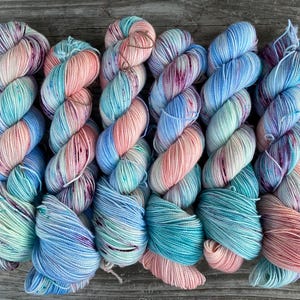 Hand Dyed Yarn | Fingering Weight | Superwash Nylon Sock Yarn  Speckle and Tonal Yarn |