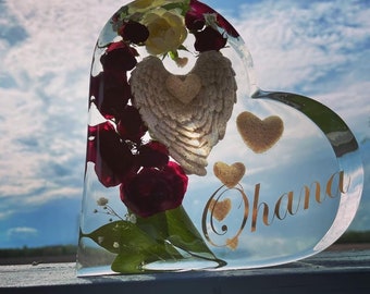 Resin Bouquet Preservation I Flower Preservation I Custom Wedding Bouquet Preservation I 6" Heart Block I Flowers in Resin I Memorial Flower