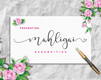 Mahligai Digital Font,Handwriting Font Cool Fonts, Stamp Fonts, Hand-lettered Font, Calligraphy Font, Cursive Font,Lettering Font, Love Font