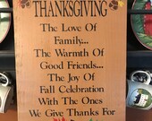 Thanksgiving Primitive Wood Sign 12 x 20