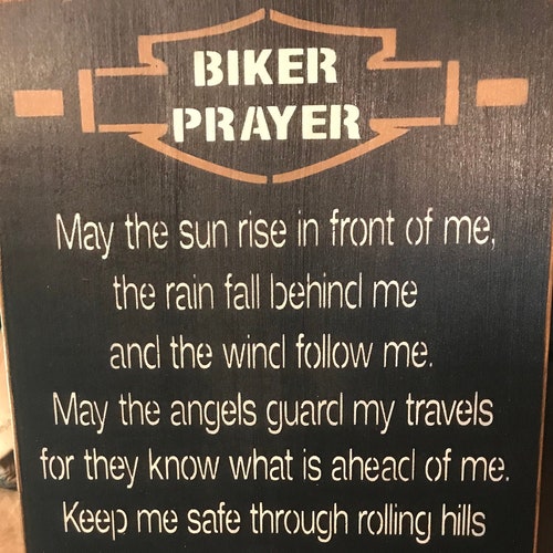 Biker Prayer Primitive Wood Sign 12 X 20 | Etsy