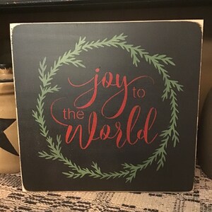 Joy To The World Christmas Wood Sign 12 x 12